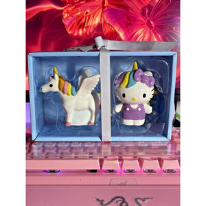 Hello Kitty Salt & Pepper Set Blue Sky Ceramics Unicorn Rainbow 2024 Sanrio